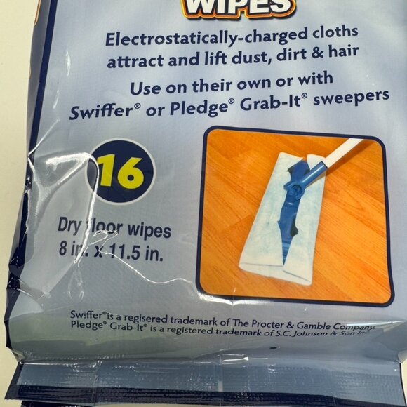Lot 6 Spic & Span Electrostatic Floor Cleaning Wipes 96 Total Dry Floor Wipes - Picture 3 of 6
